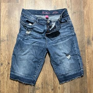 Place Women's Distressed Blue Jean Shorts